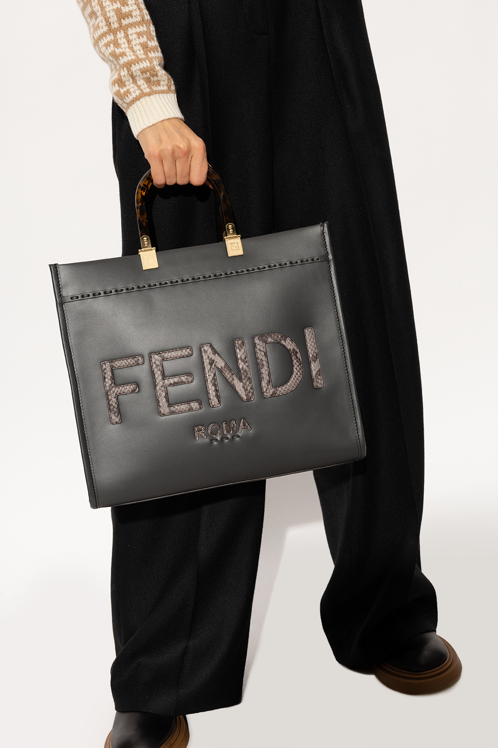 Fendi zucca hotsell shopping bag